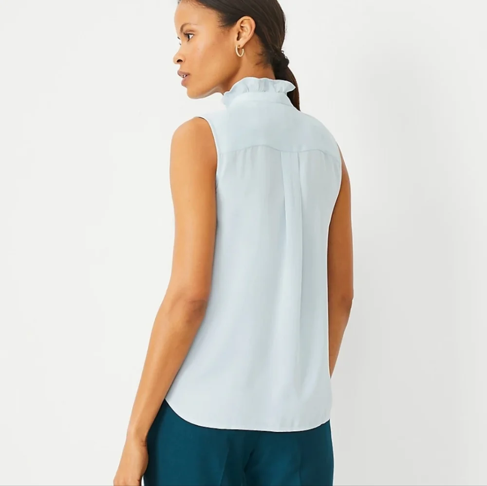 ANN TAYLOR RUFFLE BLOUSE - Picture 3 of 3